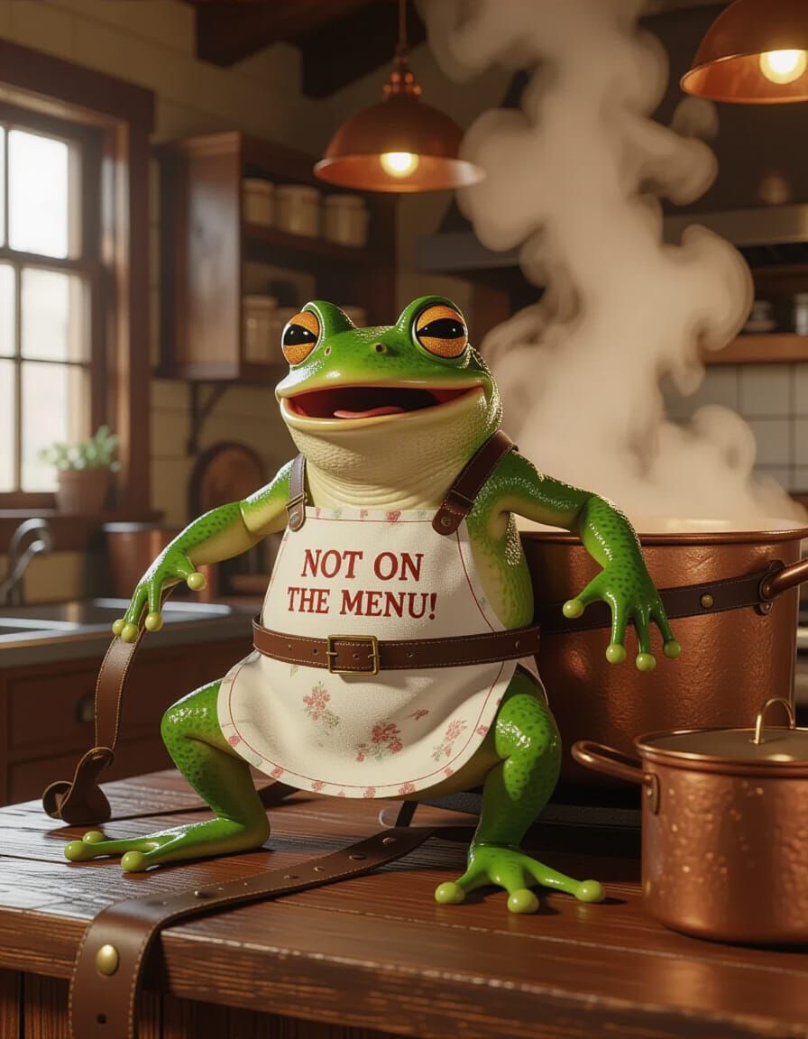 Frog-Human's Kitchen Nightmare: Pixar-Style Render