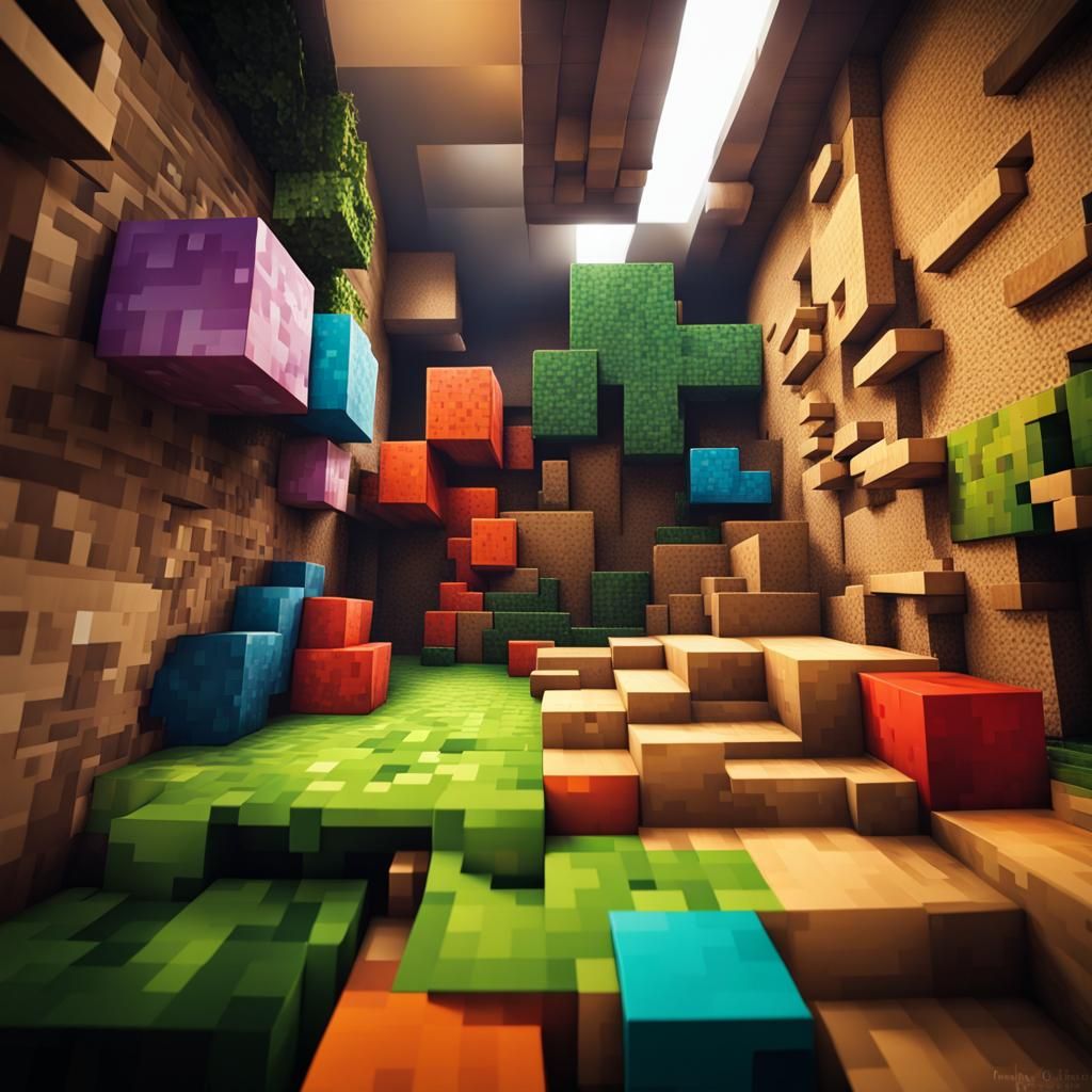 Hyperrealistic Minecraft Concept Art with Dramatic Lighting