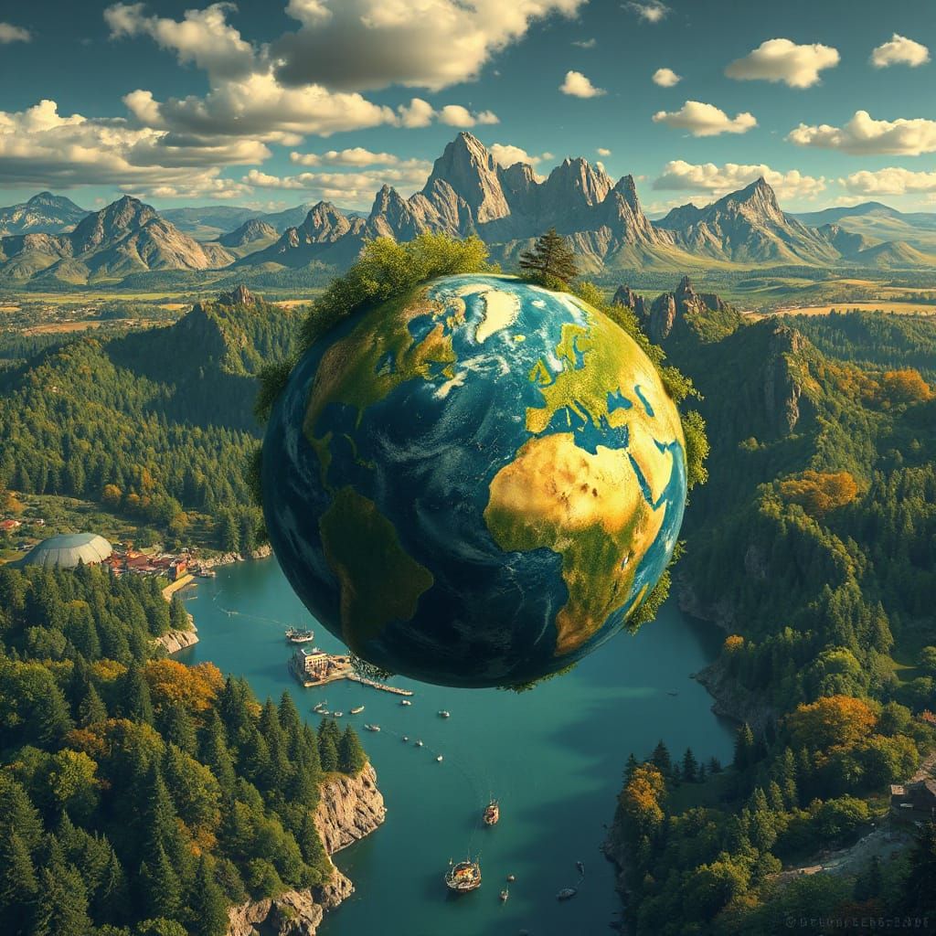 Vibrant Earth in Digital Art Style