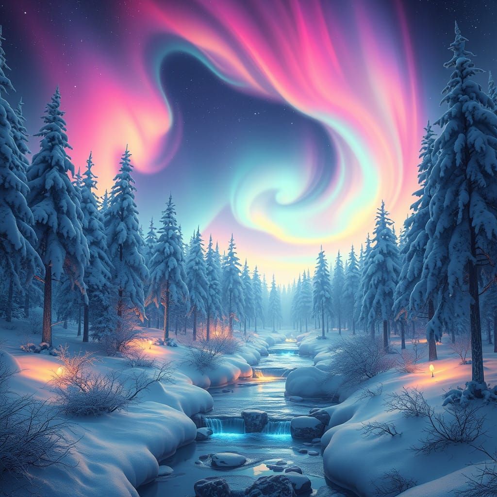Vibrant Northern Lights Dance Across Mystical Sky