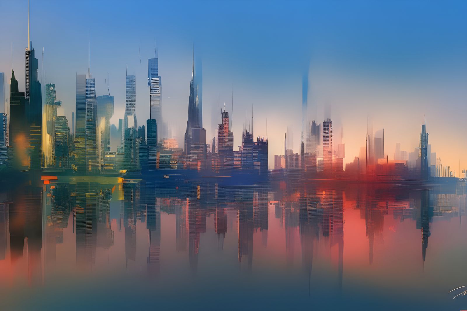 Chicago Sunrise in Anime Graffiti Style