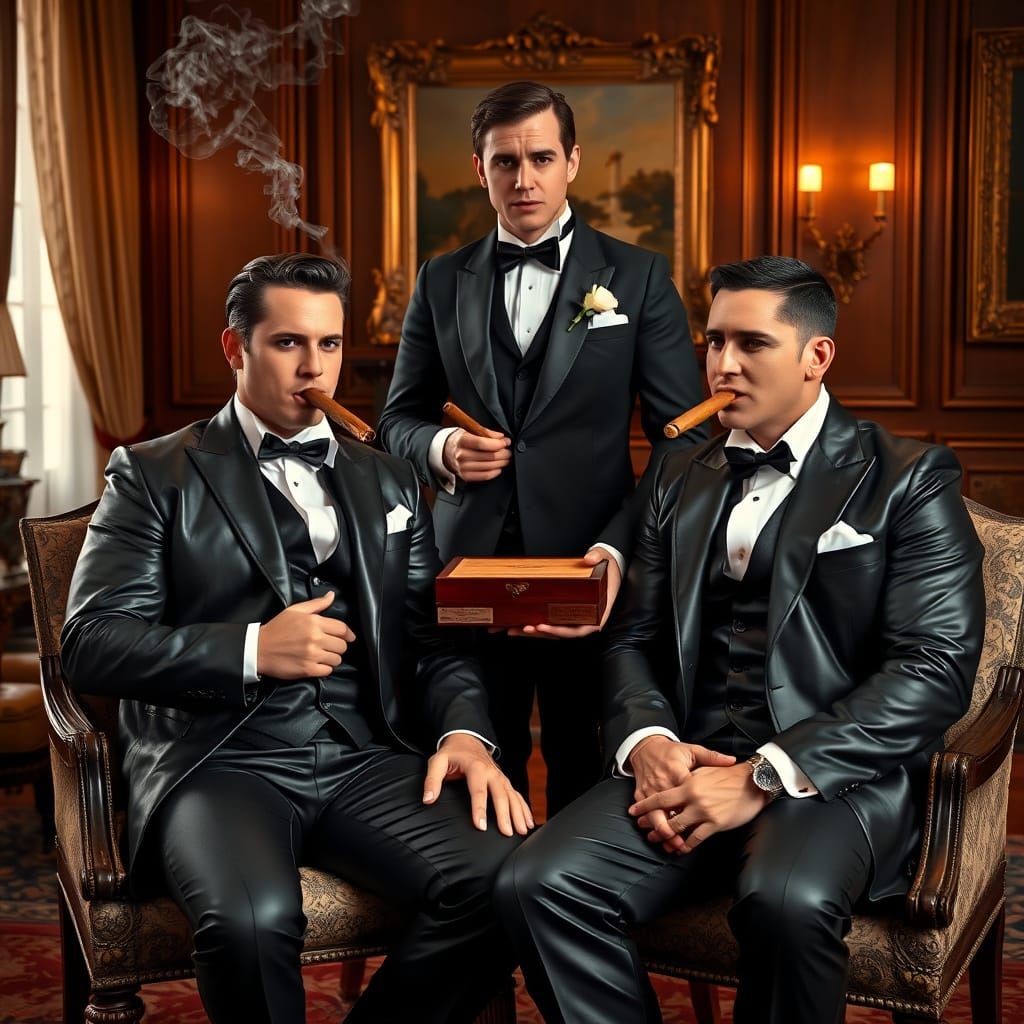 Elegant Gentlemen in Opulent Surroundings