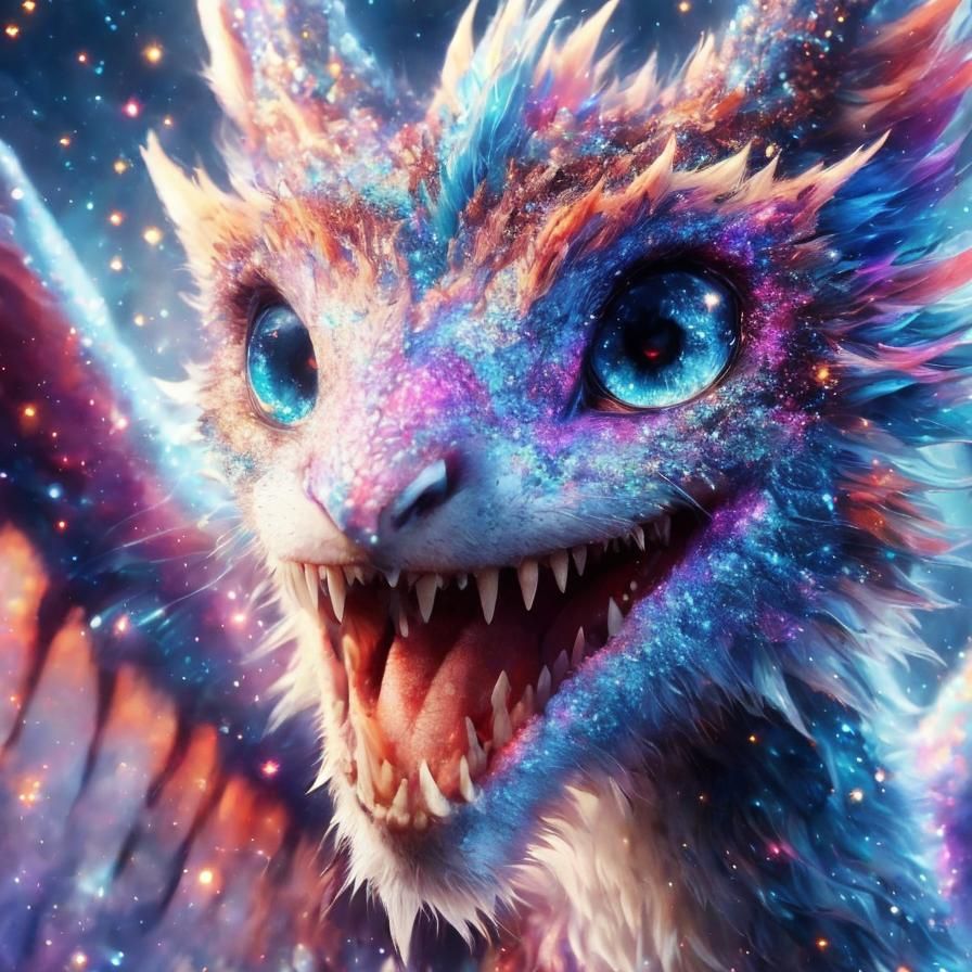 Adorable Mythical Dragon in Anime Style