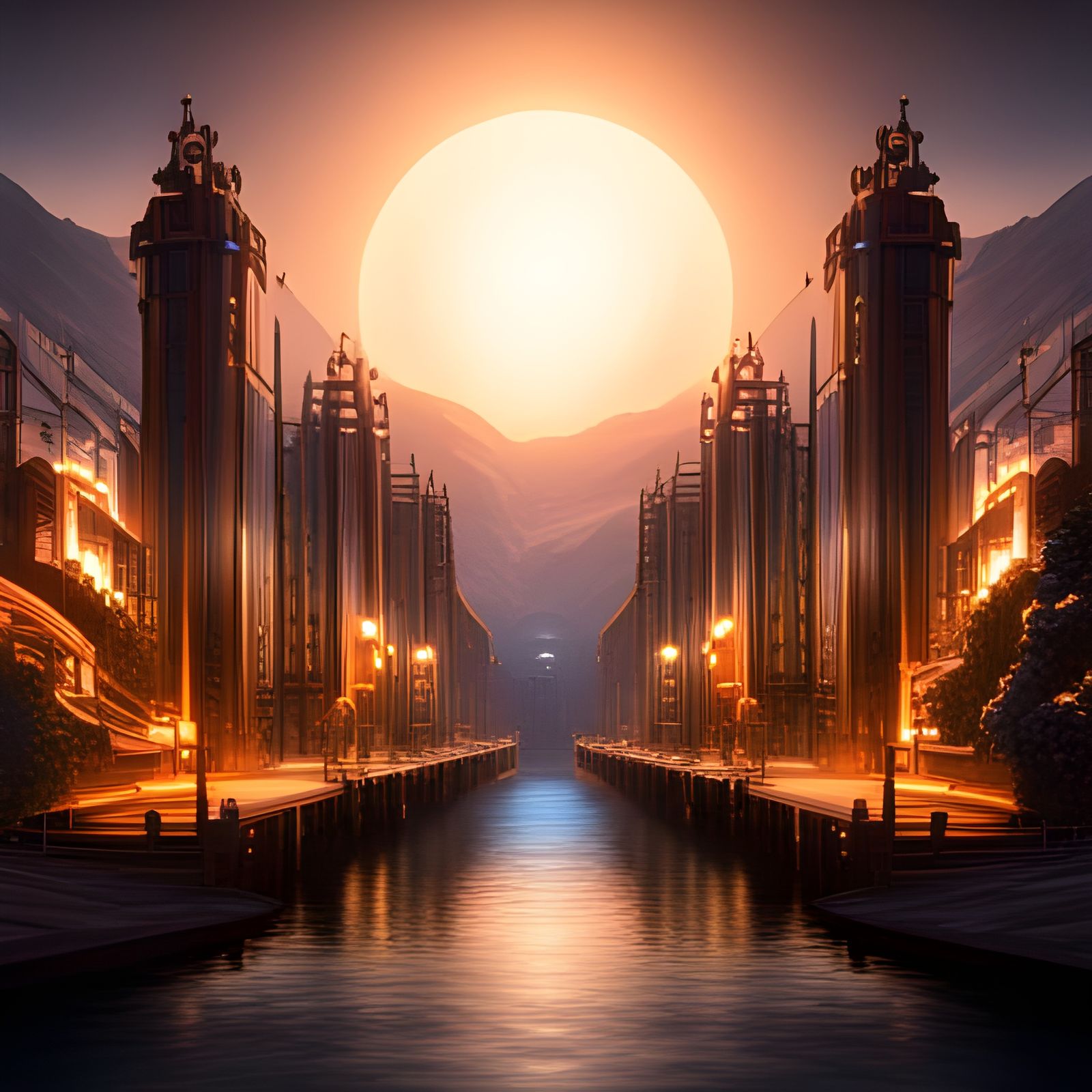 Hyperrealistic Gates of Heaven Concept Art