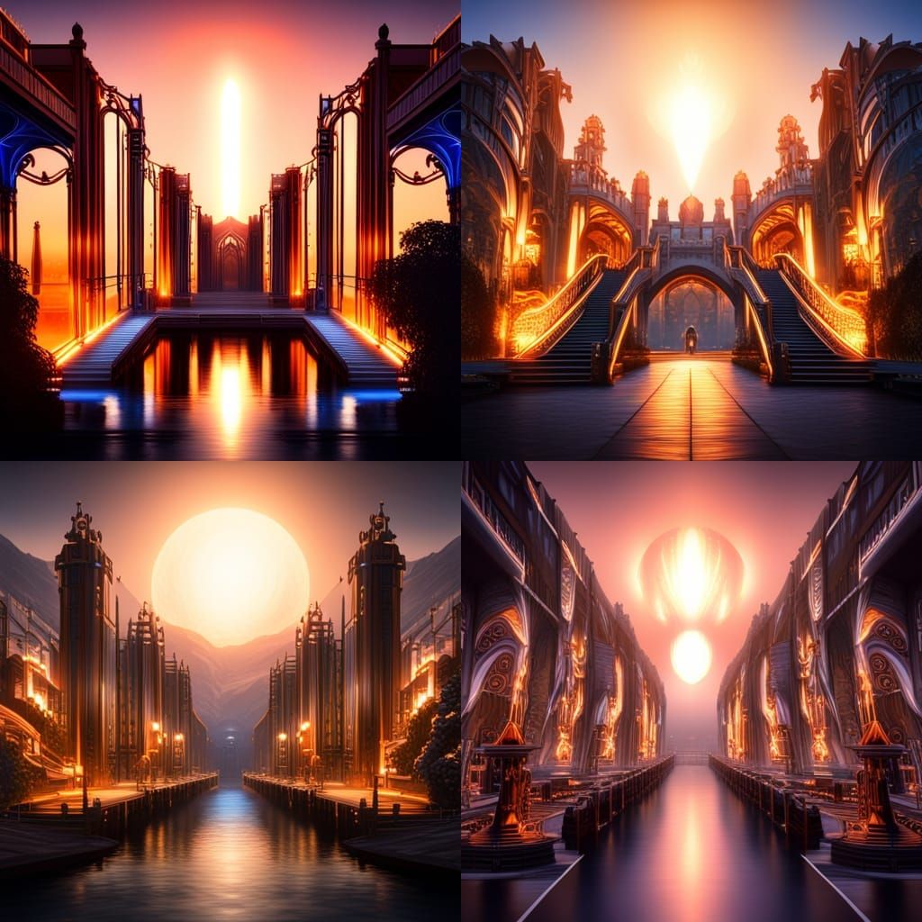 Gates of Heaven Concept Art in Psychedelic Style