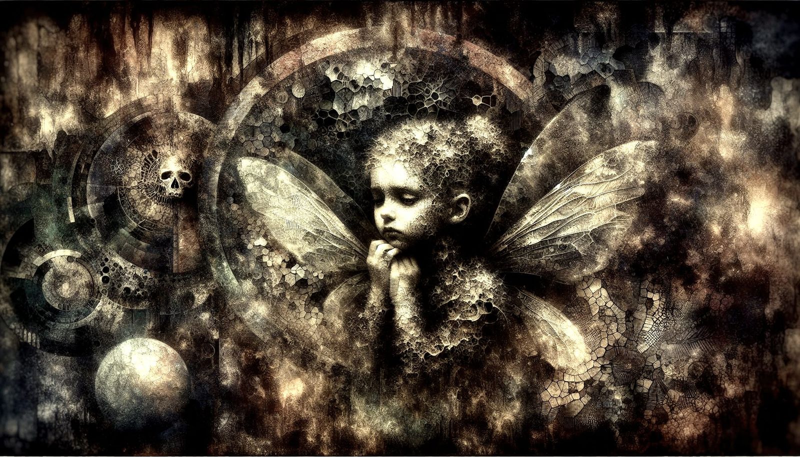 Surreal Fairy in Dark Grunge Setting