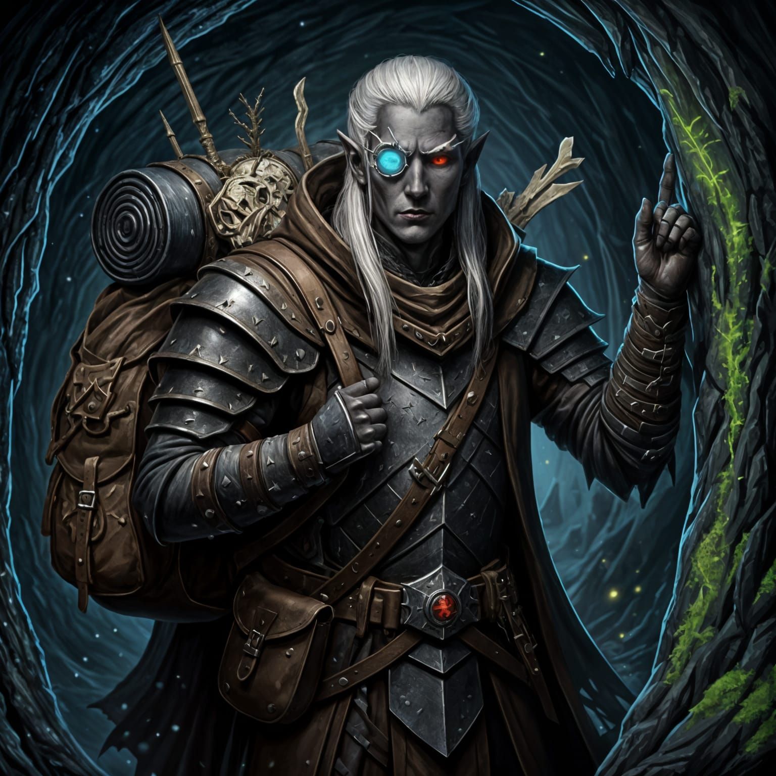 Drow Merchant Traveling in the Underdark