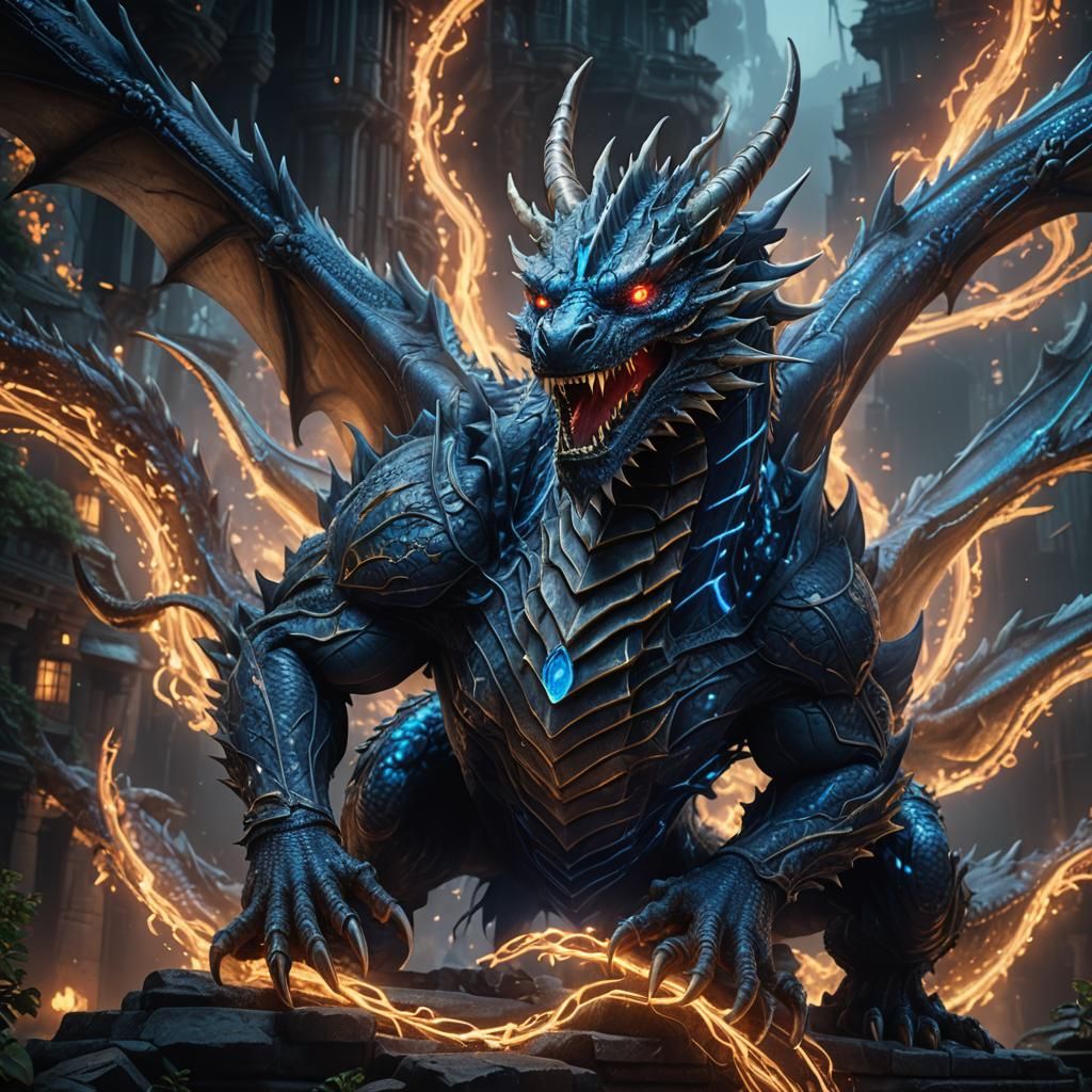 Glowing Dragon Fantasy Concept Art