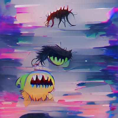 Fantastic Monsters in a Whimsical Landscape