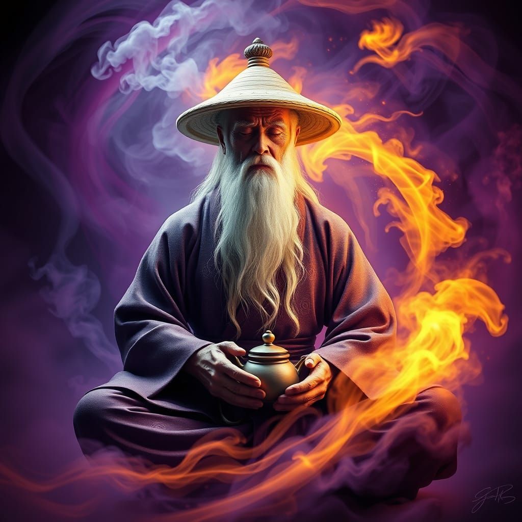 Meditative Martial Arts Master in Dark Fantasy Style