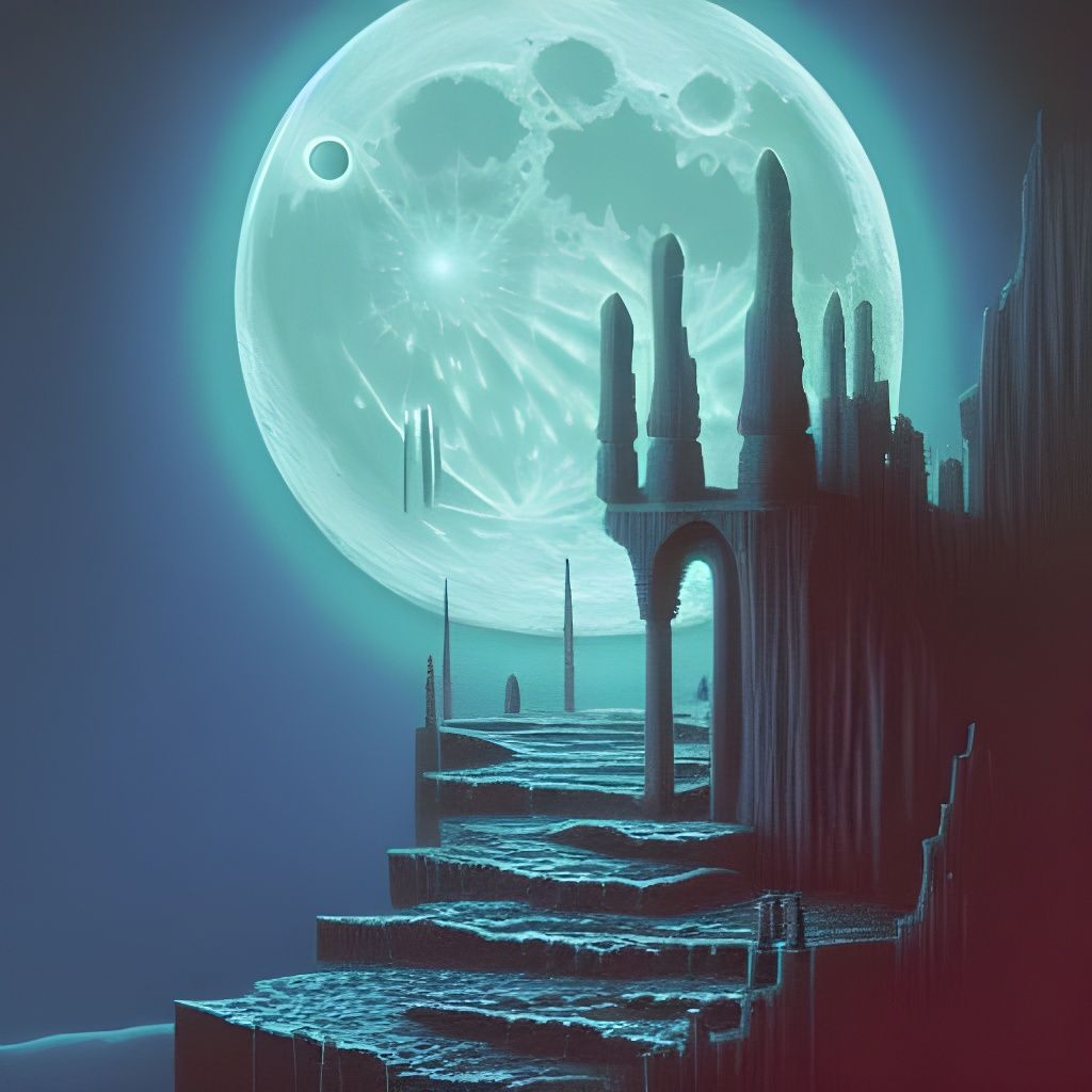 Mystical Moonlit Necromancer in Sci-Fi Fantasy Style