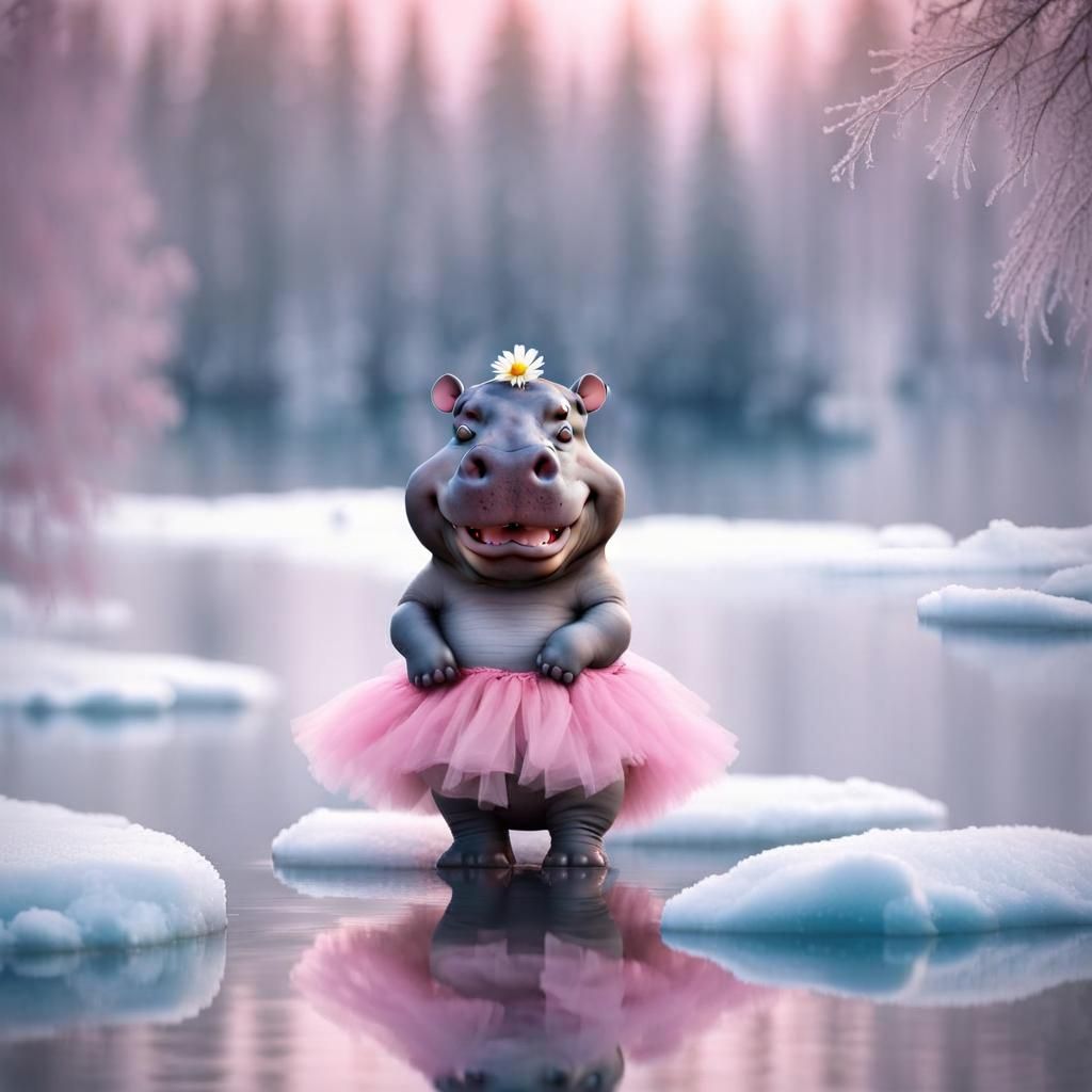 Smiling Hippo Portrait