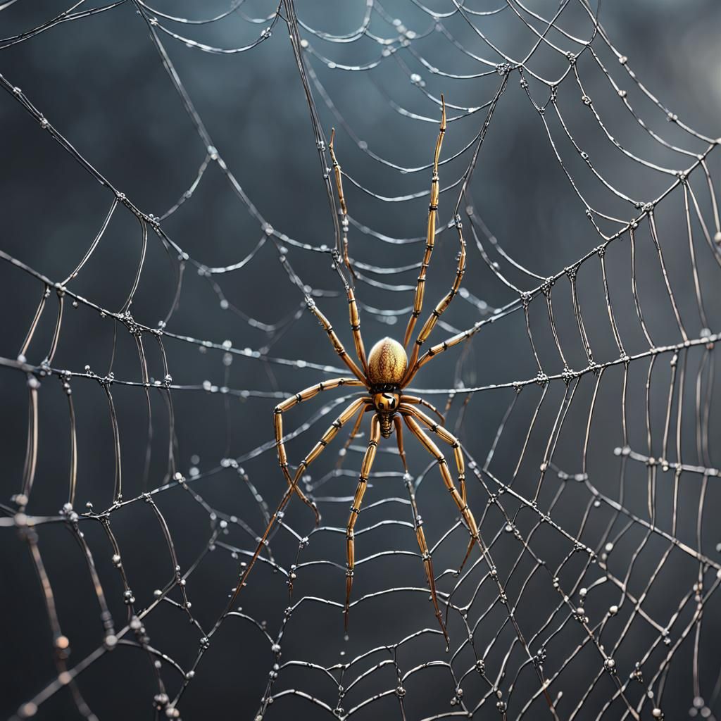 Golden Spider on Silver Web in Treasure Room