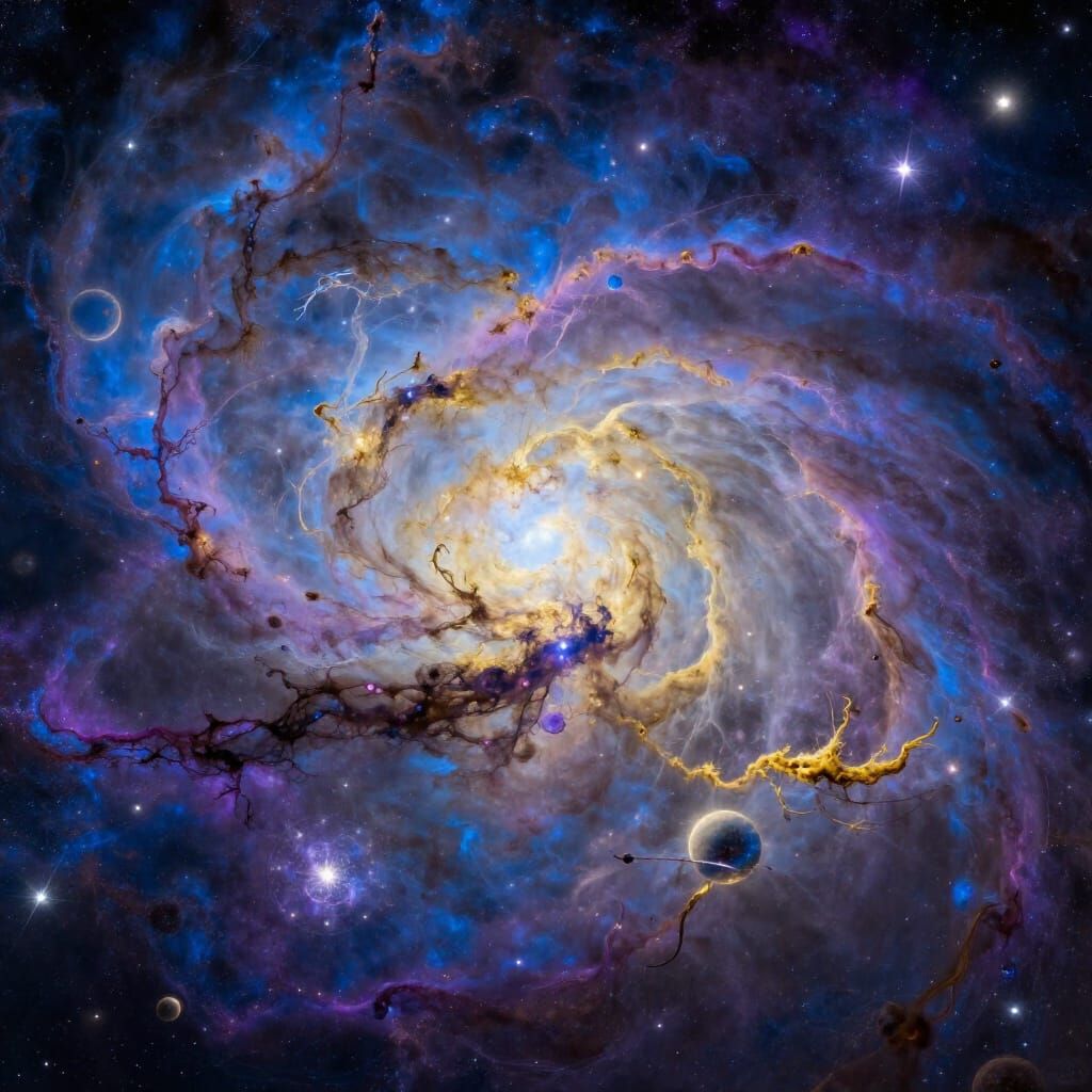 Dreamlike Astral Landscape with Nebulae and Stars