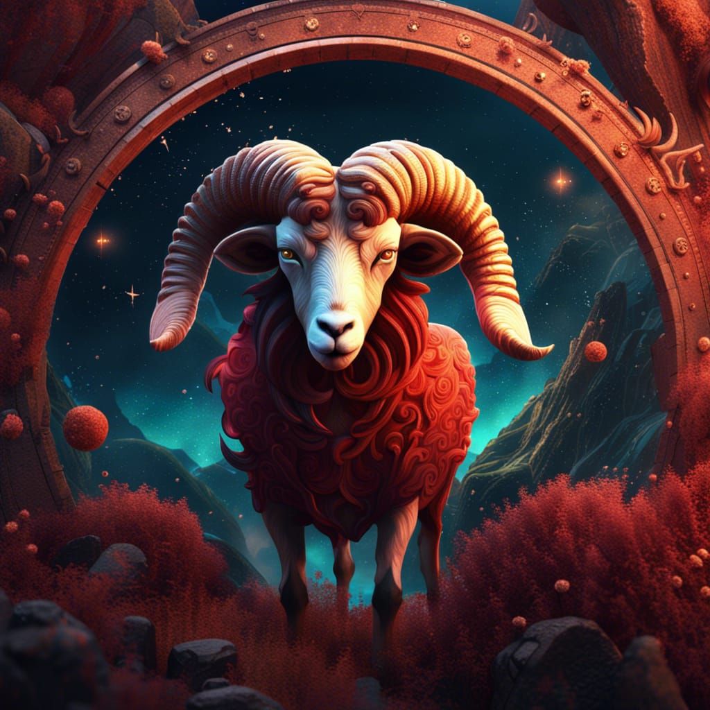 Fantastical Aries Horoscope in Detailed Matte Painting