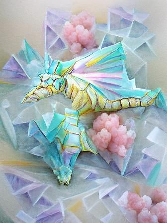 Pastel Crystal Dragon Digital Art