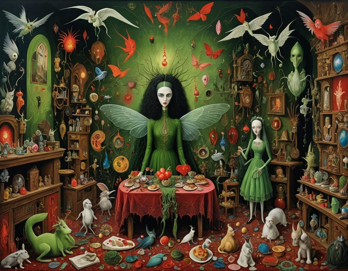 Surrealistic Dreamscape with Fractal Explosions and Iridesce...