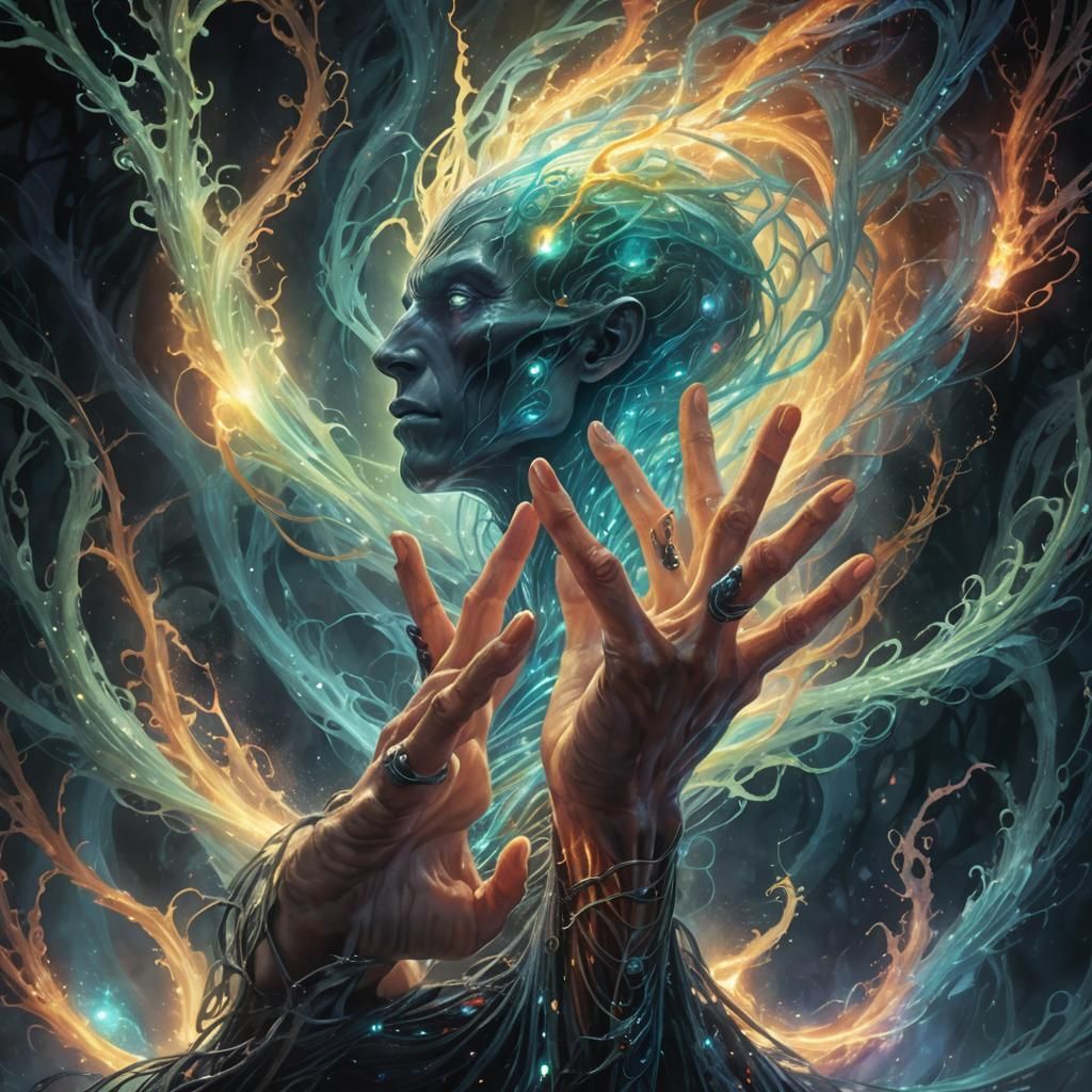 Eerie Dark Fantasy Portrait of Twisted Humanoid Figure