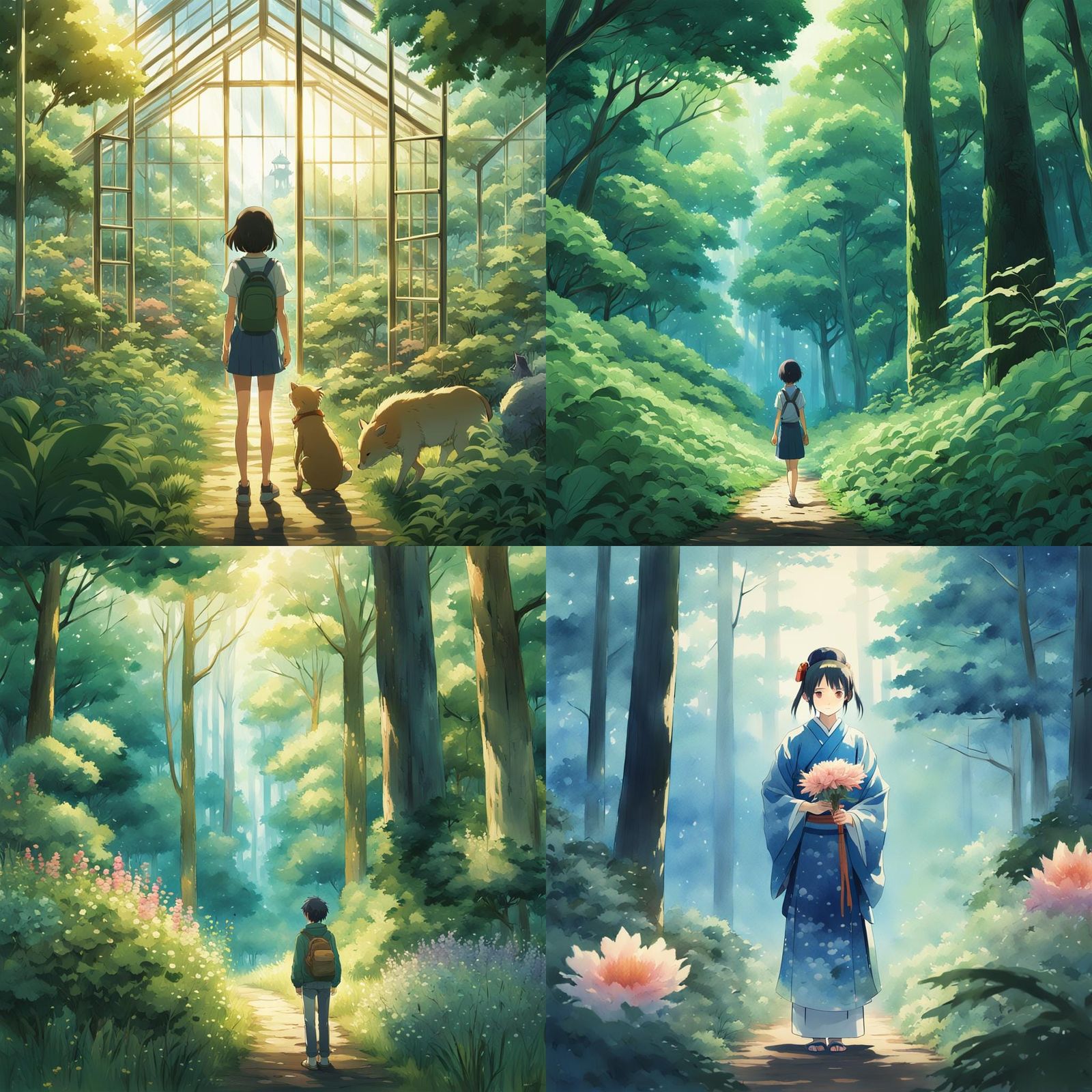 Vegan Propaganda Poster in Studio Ghibli Anime Style