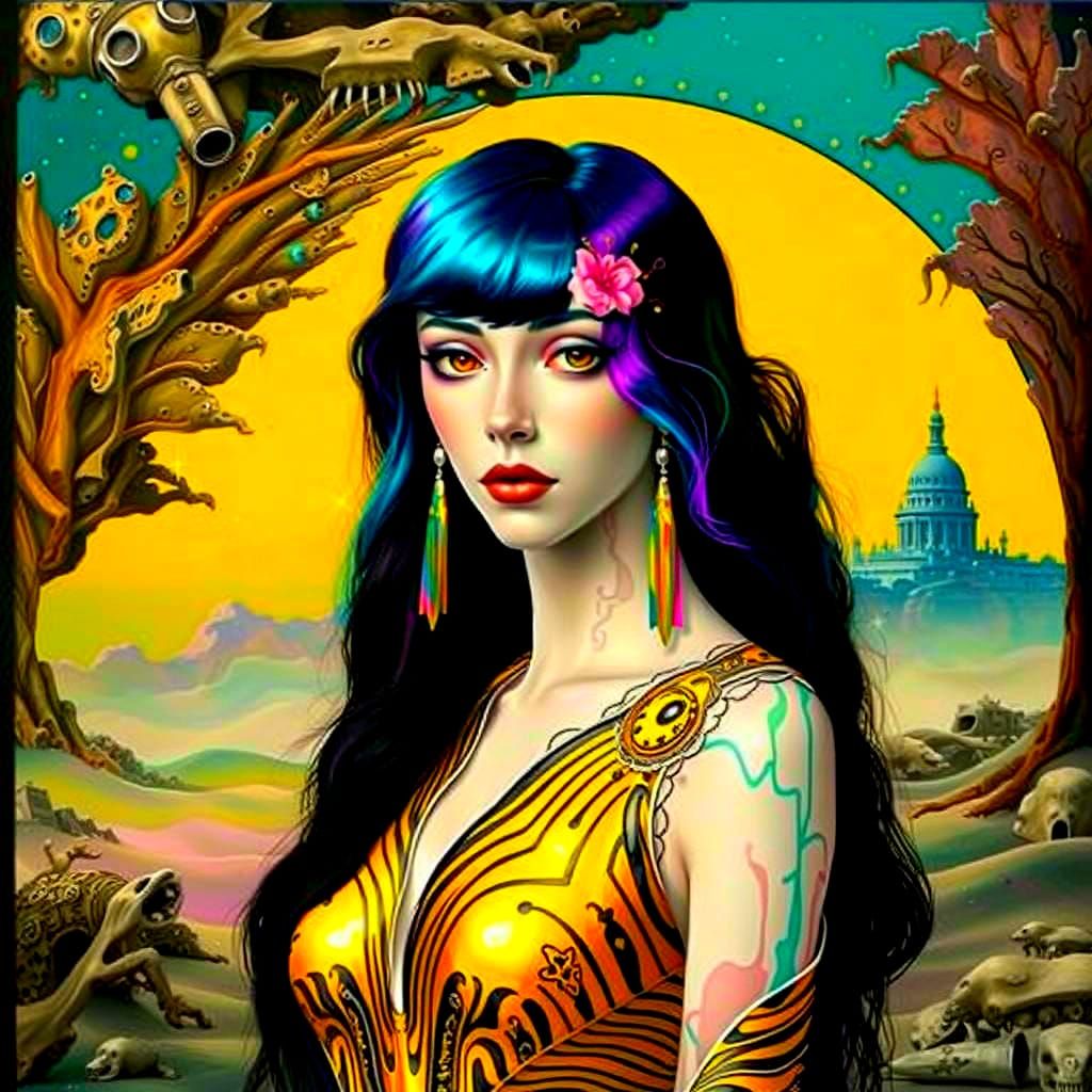 Surreal Glamour: A Vibrant CGI Masterpiece