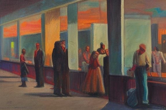 Cityscape in American Realism Style