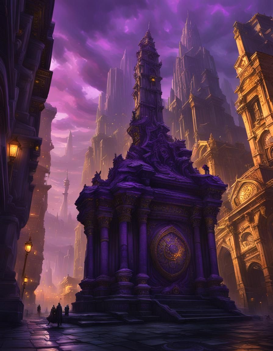 Futuristic City on a Pillar: Dark Fantasy Concept Art