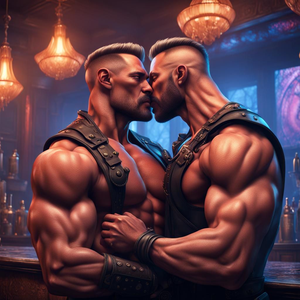 Gay Leather Bar: Fantasy Concept Art in 8K