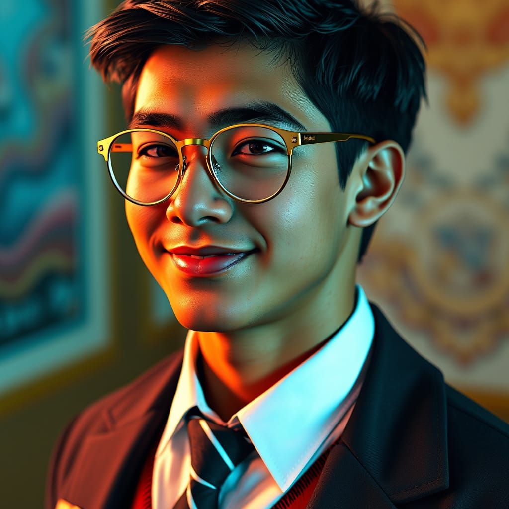 Detailed Portrait of a Student in Digital Art Style