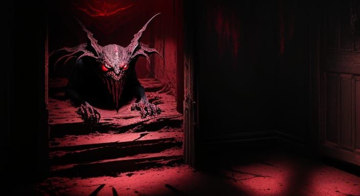 Dark Fantasy Concept Art: Shadow Creature in Child's Room