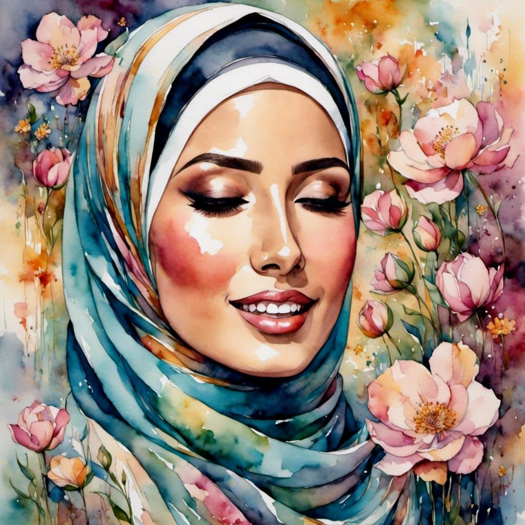 Elegant Hijab Portrait: Exploring Modesty in AI Art