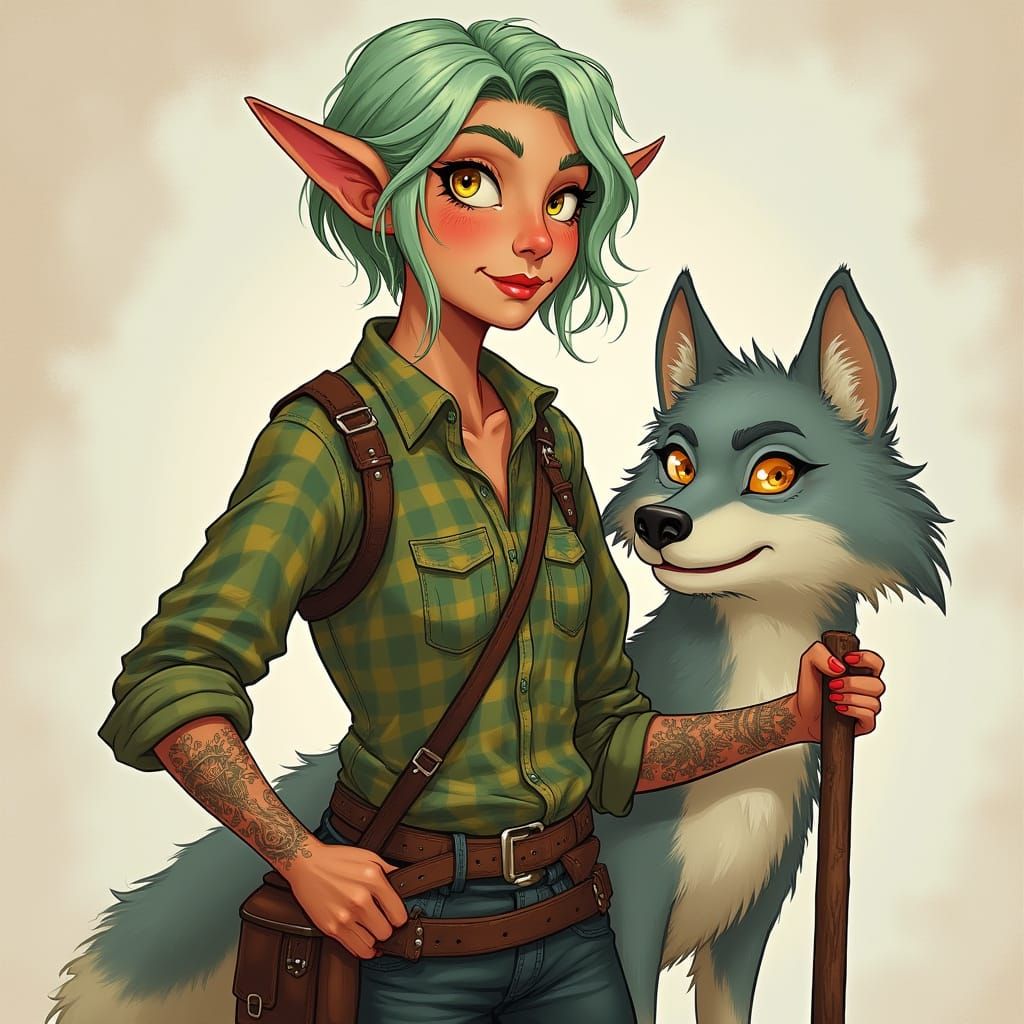 Fantasy Lumberjack in Earthy Whimsy Style