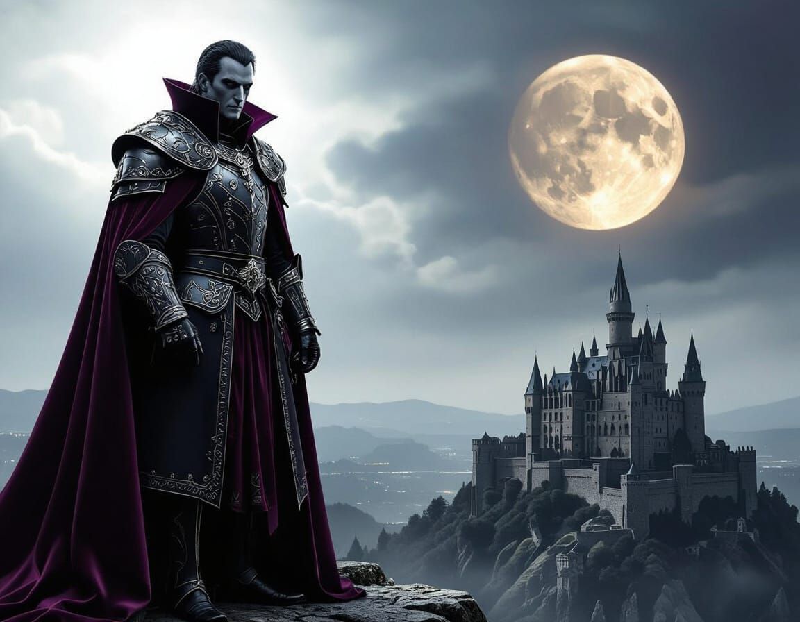 Vampire Lord in Gothic Nightscape