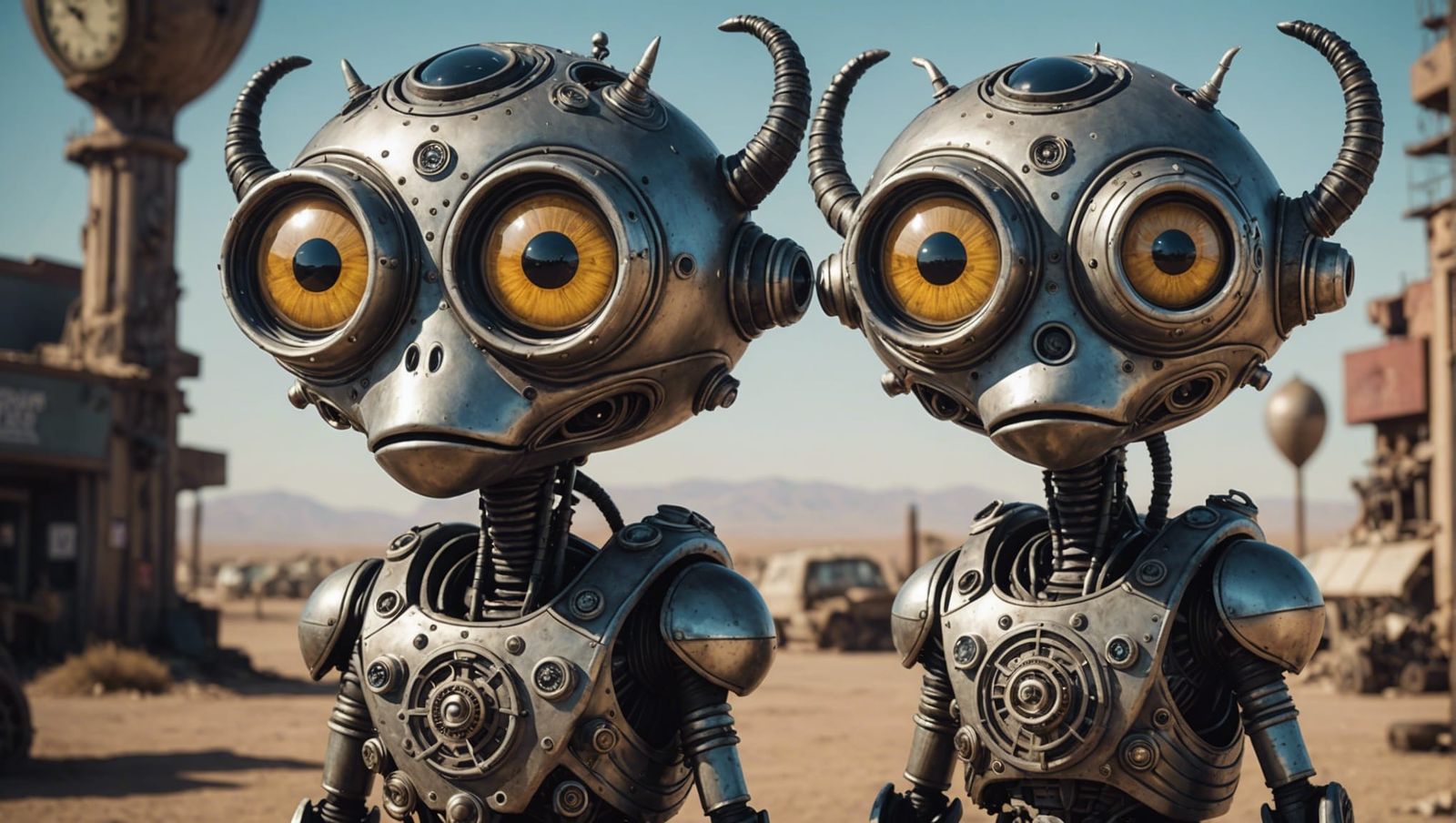 Two-Headed Googly Eye Alien in Punk Styles