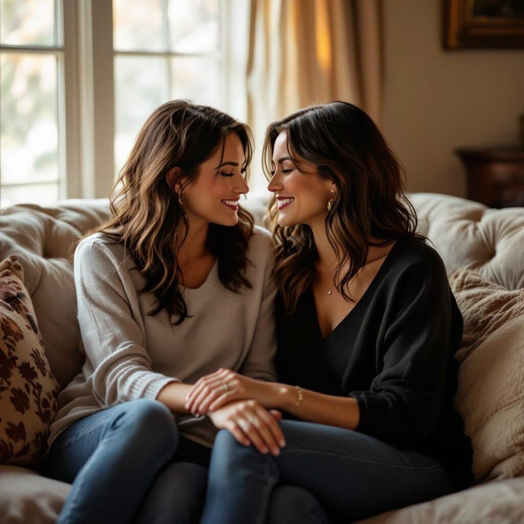 Intimate Moment: Two Women in Loving Gaze