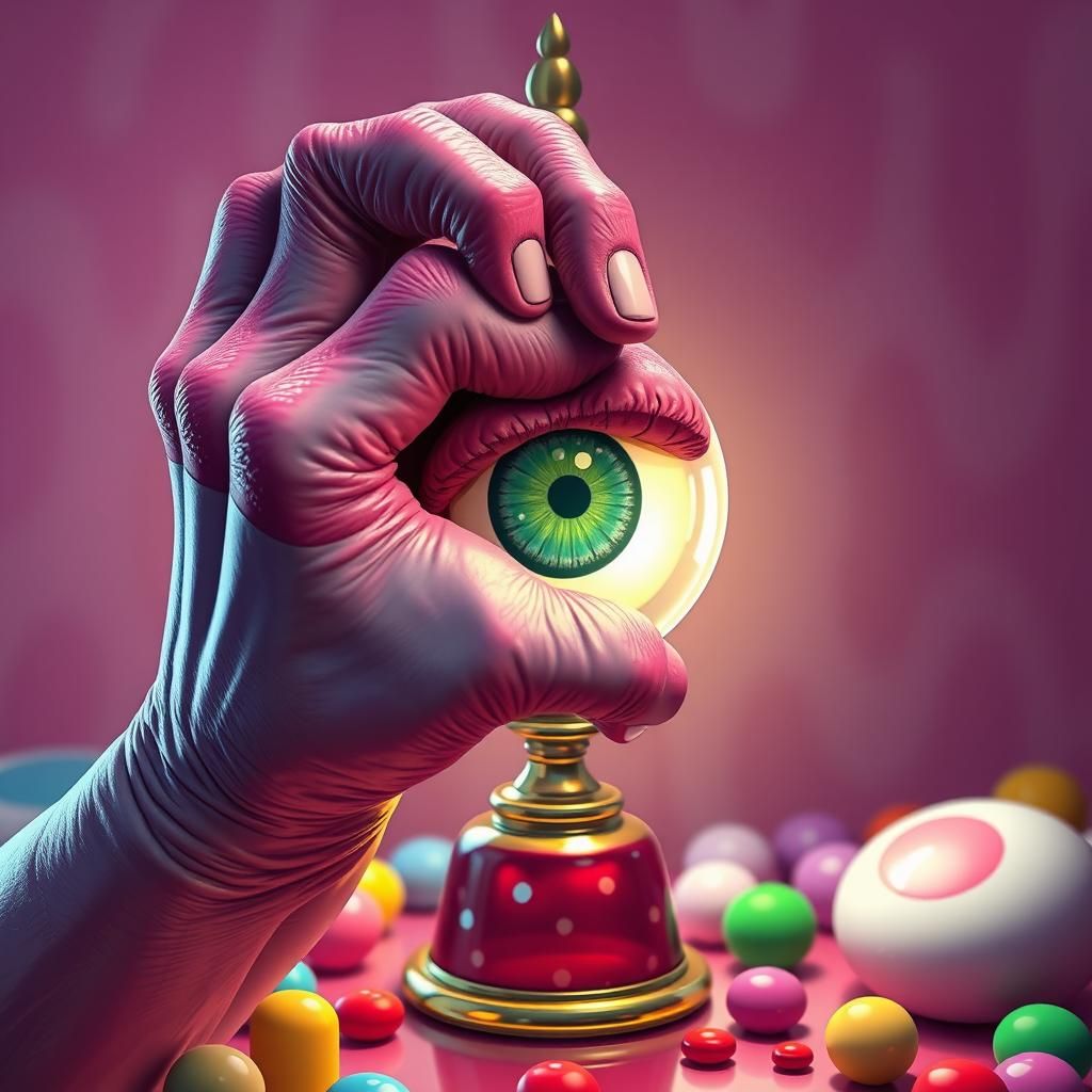 Surreal Hand Blinds Lamp in Candy Art Style