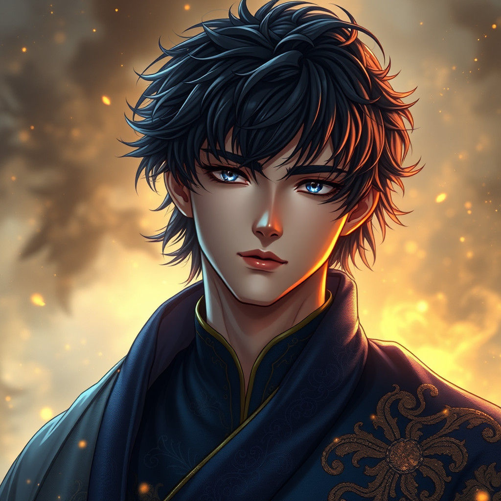 Mystical Prince Portrait in Manga Style