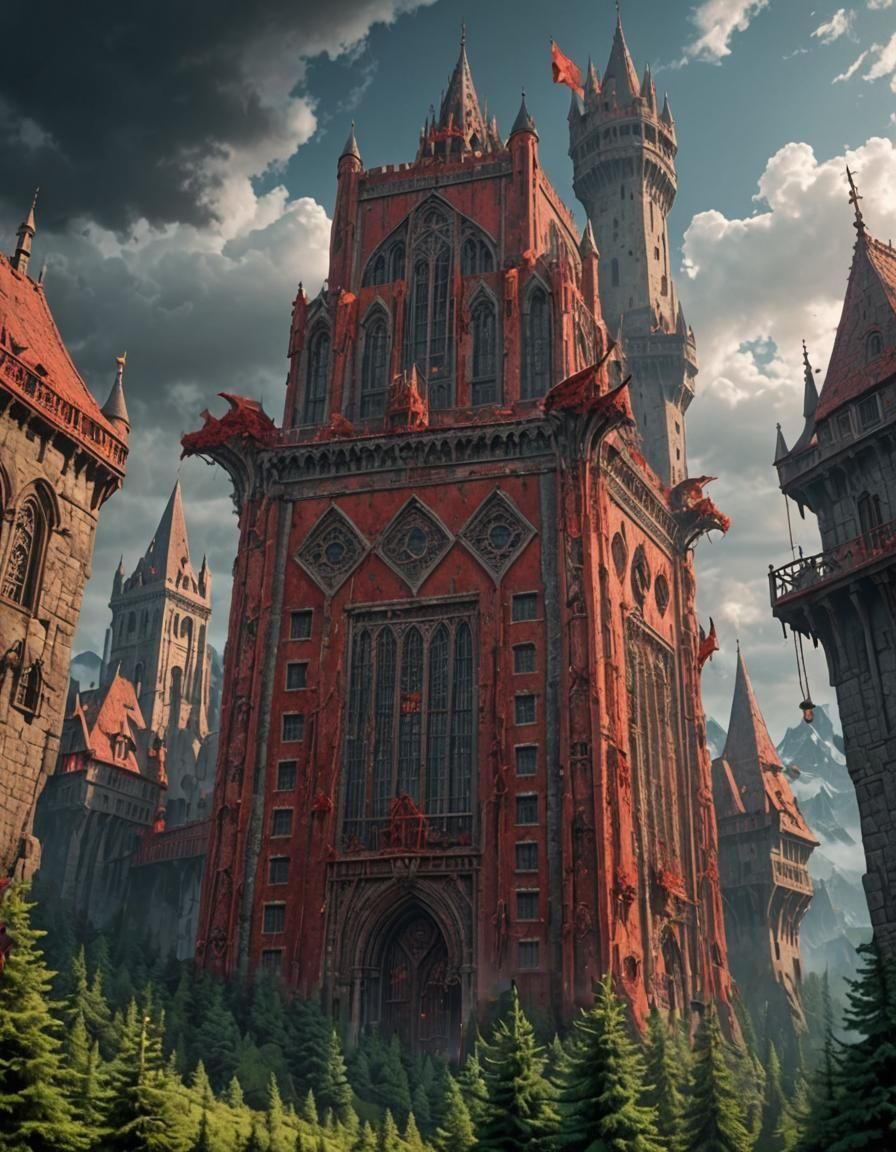 Crimson Tower of Daltigoth: Fantasy Concept Art