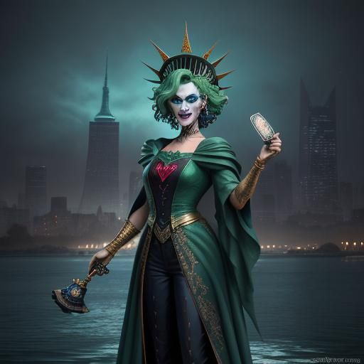Statue of Liberty as Joker: Digital Art