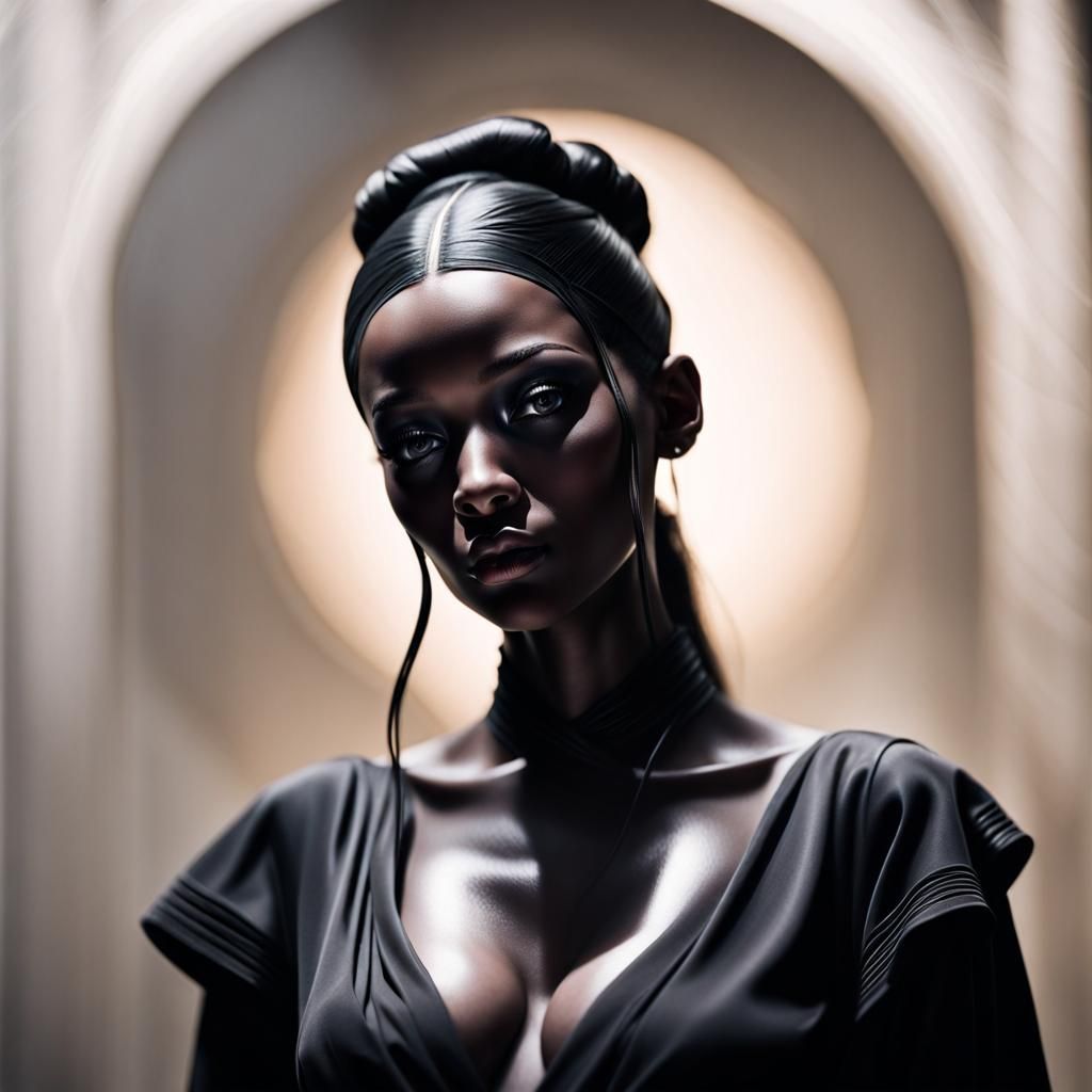 Noir Widow Portrait with Uraeus and Tycoon