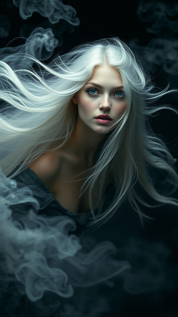 Ethereal Woman in Mist, Fantasy Art