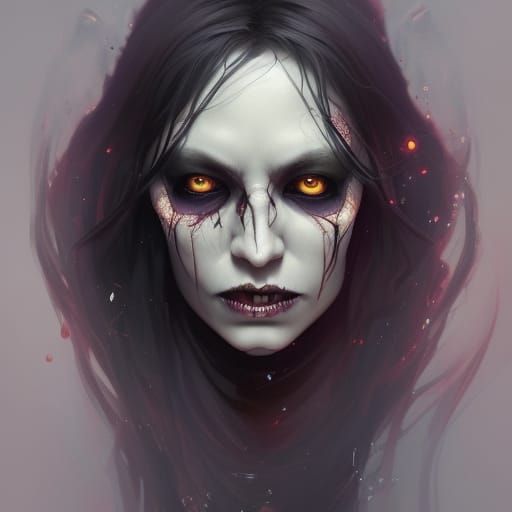 Undead Witch Portrait with Dark Magic
