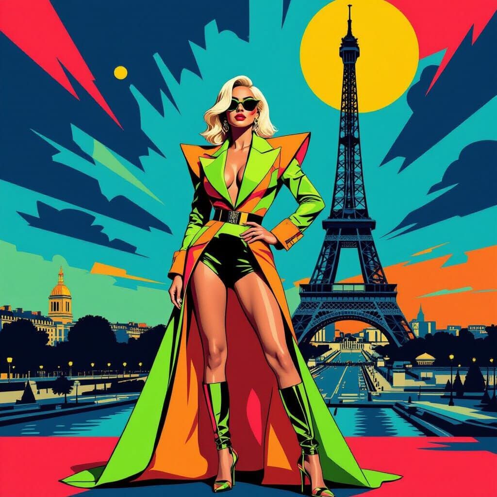 Lady Gaga in Paris: A Pop Art Portrait
