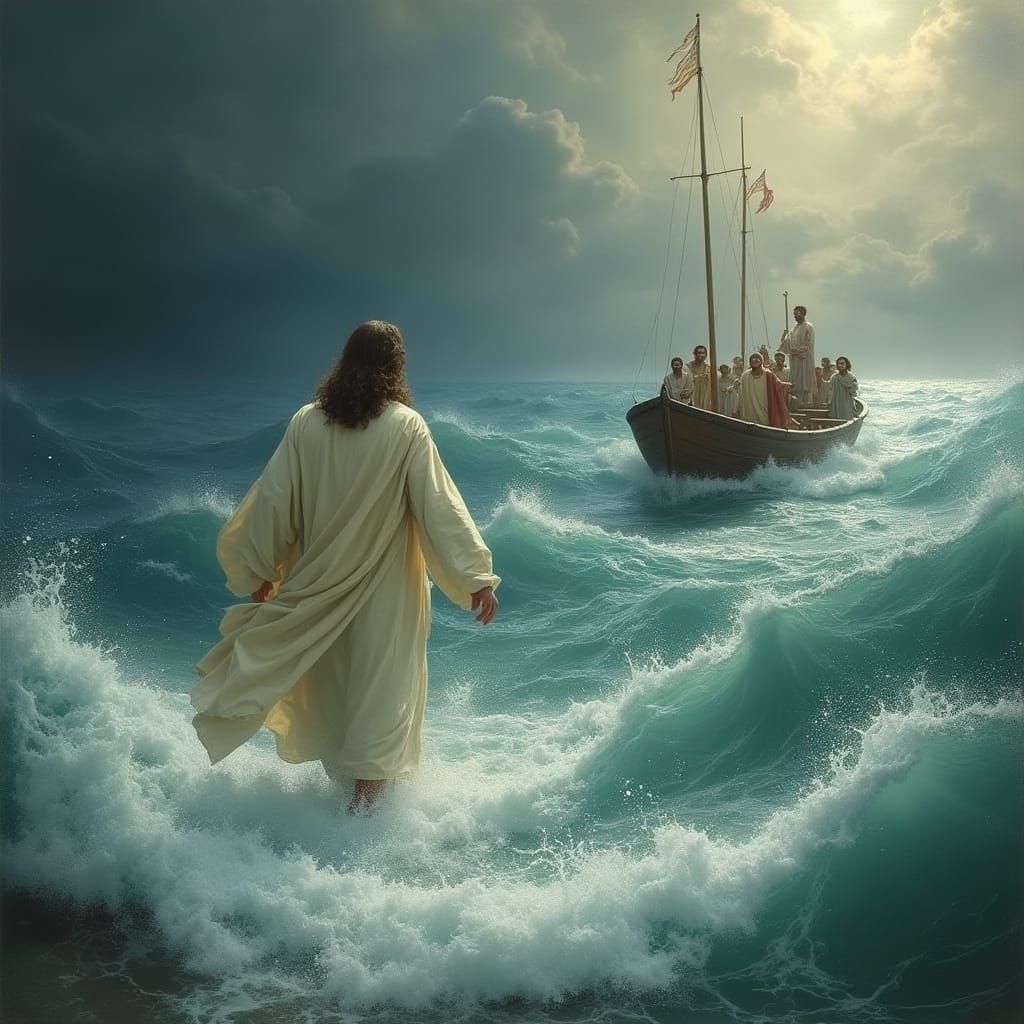 Jesus Walks on Water: A Dramatic Seascape