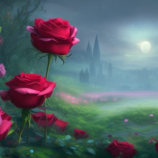 City of Roses in Endless Rose Field