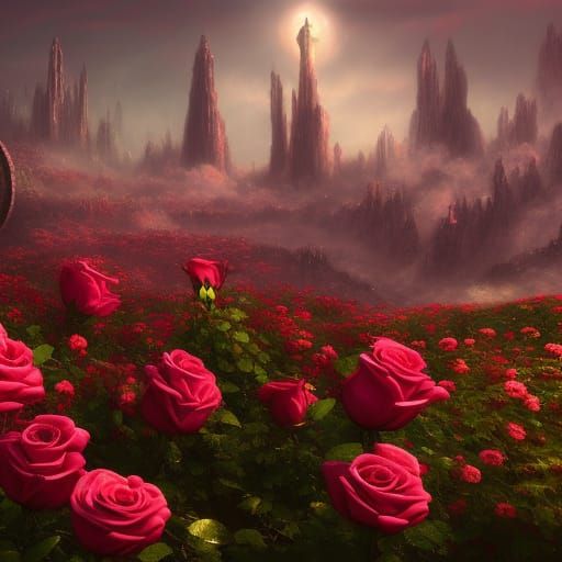 City of Roses in Endless Rose Field