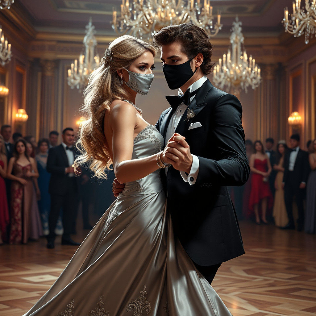 Elegant Masquerade Ball in Opulent Ballroom
