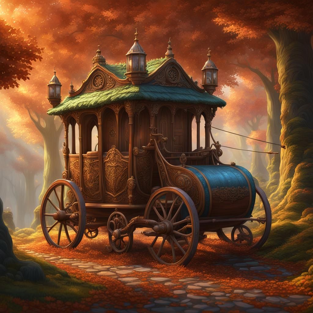 Fairytale Chariot in Detailed Digital Painting