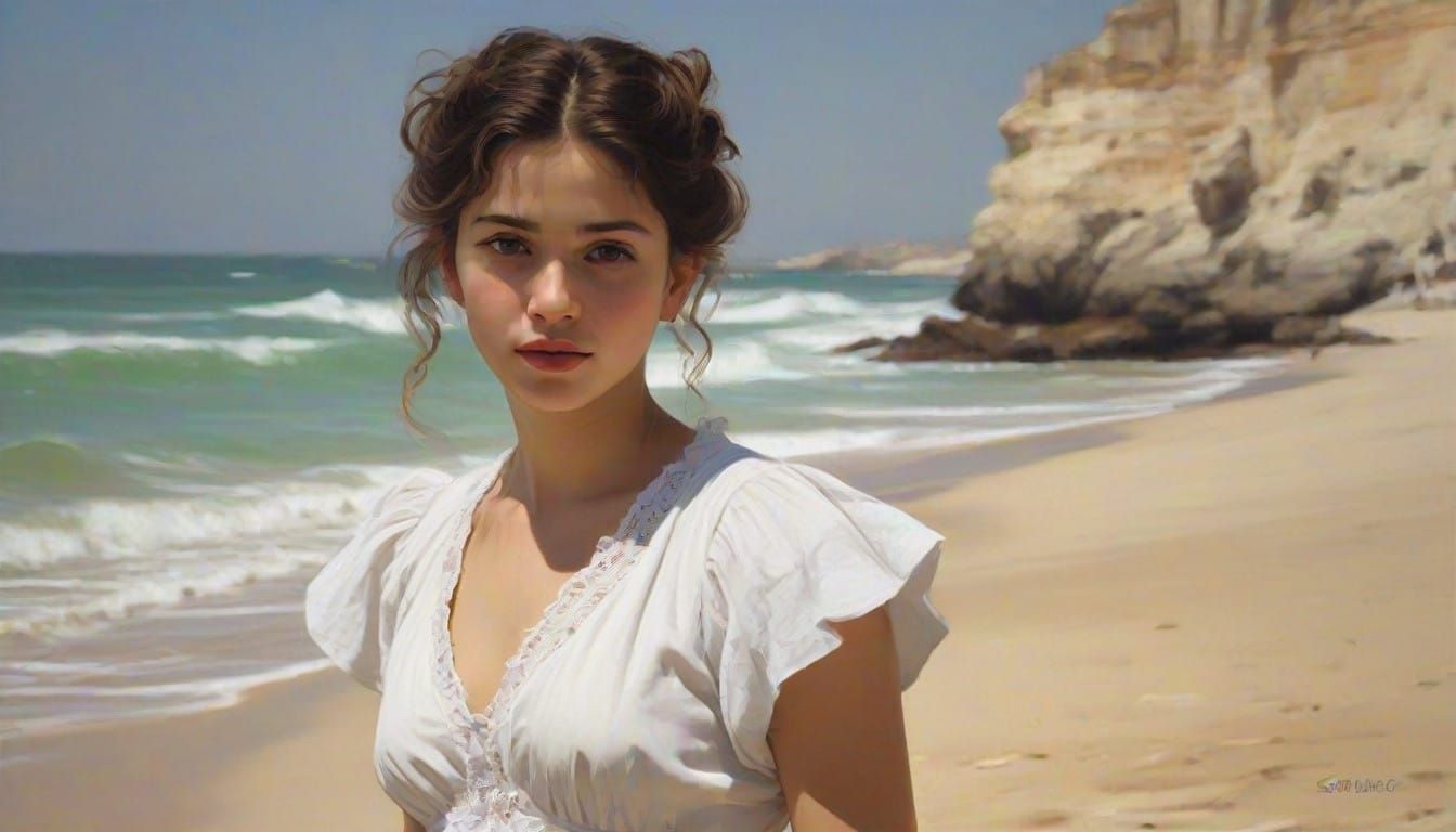 Sorolla and Royo Inspired Young Girl