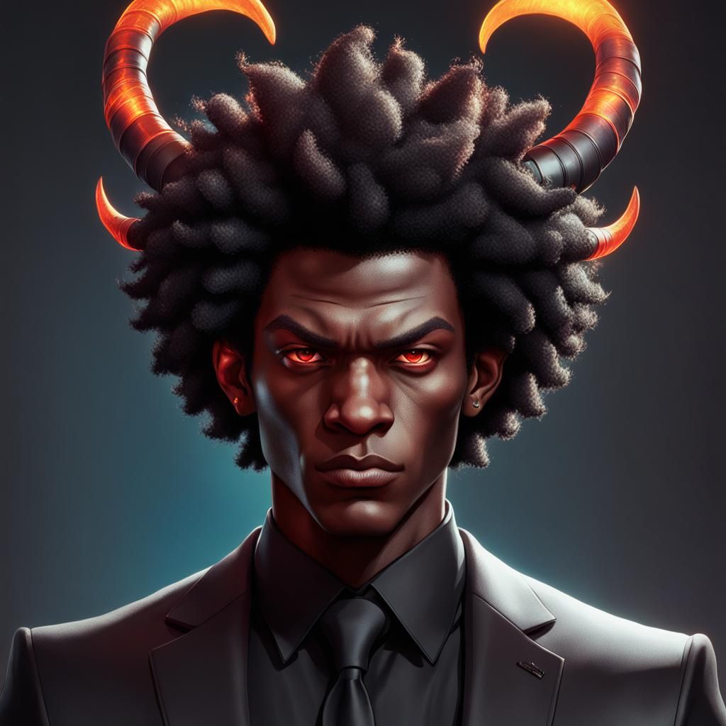 Teenage Demon in Hyperdetailed Digital Portrait