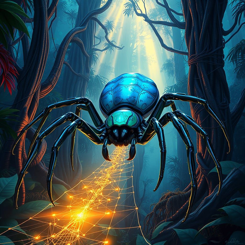Regal Spider Embarks on Cyberpunk Jungle Treasure Hunt